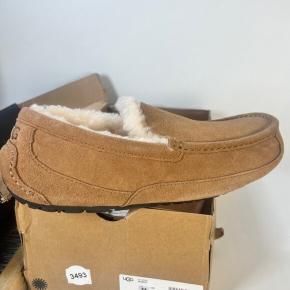 Ugg Ascot Chestnut Suede Men Winter Slippers With Shearling Lining Size 11 - Picture 11 of 12